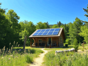 off grid vikendica sa solarnim panelima 